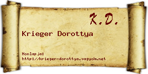 Krieger Dorottya névjegykártya